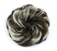 Extension for capelli con chignon spettinato, elastico sintetico, riccio, ondulato, chignon, scrunchies, ciambella, for donna(G)