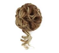Extension for capelli con chignon spettinato, elastico sintetico, riccio, ondulato, chignon, scrunchies, ciambella, for donna(D2)