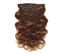 Extension for capelli con clip da 120 g, capelli umani veri, castano medio, senza cuciture, doppie trame da donna, 8 pezzi, 20 clip(12inch)