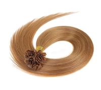 Extension for capelli con punta a U - 100 ciocche, capelli umani Remy, lisci come la seta, pre-incollate con cheratina Facile installazione e rimozione(Dark blonde,12inch)