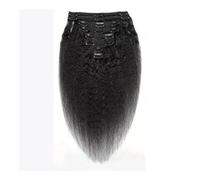 Extension for capelli lisci e ricci con clip, veri capelli umani, clip nere naturali for donna, 8 pezzi Veloci da indossare(22inch,120g)