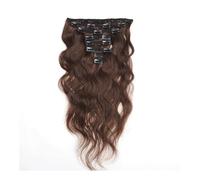 Extension for capelli ondulati brasiliani con clip, capelli umani, 10 pezzi, Remy Hair Extensions for donne nere con 20 clip Facile installazione e rimozione(24inch)