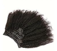 Extension for capelli ricci afro crespi con clip, veri capelli umani Remy brasiliani, 8 pezzi con 20 clip, 120 g/set for donne nere(18inch)