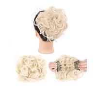 Extension for capelli ricci disordinati con parrucche for pettini elastici facili da allungare nelle estensioni dei a coda di cavallo for le donne Chignon per Capelli