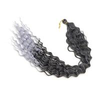 Extension for capelli ricci sintetici da donna, 1 confezione, con trecce a onde profonde lunghe 24 pollici, capelli all'uncinetto con onde oceaniche. for le donne Hair Extensions(1BTGrey)
