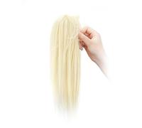 Extension for capelli sintetici corti e lisci da 14 pollici, soffici, di media lunghezza, neri e castani, for donne(H)