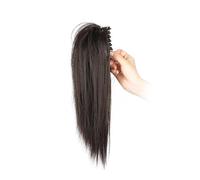 Extension for capelli sintetici corti e lisci da 14 pollici, soffici, di media lunghezza, neri e castani, for donne(B)