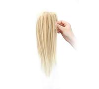 Extension for capelli sintetici corti e lisci da 14 pollici, soffici, di media lunghezza, neri e castani, for donne(M)