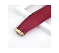 Extension for capelli sintetici, mini nastri adesivi for capelli lisci, nastro adesivo colorato invisibile, 10 pezzi/confezione Facile installazione e rimozione(Dark Wine)
