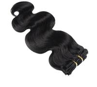 Extension for capelli umani con clip, extension for capelli lisci Remy, 120 g/set Facile installazione e rimozione(Black,18 inch)