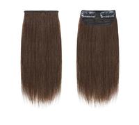 Extension for capelli umani con clip mini corte, forcina invisibile, capelli veri Remy lisci e setosi, piccole e sottili extension monopezzo for donna Veloci da indossare(Medium Brown,8inch 12g)