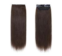 Extension for capelli umani con clip mini corte, forcina invisibile, capelli veri Remy lisci e setosi, piccole e sottili extension monopezzo for donna Veloci da indossare(Dark Brown,8inch 12g)
