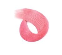Extension for capelli umani con clip senza cuciture, 6 clip for capelli veri vergini for donne nere, trama in PU con bordo invisibile Veloci da indossare(Pink,24inch)