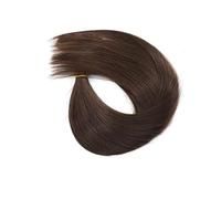Extension for capelli umani con clip senza cuciture, 6 clip for capelli veri vergini for donne nere, trama in PU con bordo invisibile(Dark Brown,14inch)