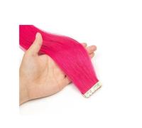 Extension for capelli veri Tape-In, 8 colori, capelli umani Remy, mini extension for capelli Tape Facile installazione e rimozione(Rose Red,10 PCS_24 INCH)