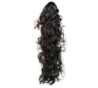 Extension for coda di cavallo con mèches, 30" con artiglio, soffice, spessa, ondulata, riccia, con clip, code di cavallo finte, capelli finti, morbidi capelli sintetici per l'uso quotidiano