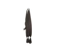 Extension for coda di cavallo con treccia lunga con elastico fai da te, avvolgente, sintetico, stile naturale, morbido e soffice for le donne per l'uso quotidiano(Brown black)