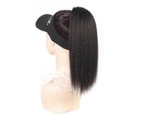 Extension for coda di cavallo crespa da 12 pollici, extension for coda di cavallo Yaki nera con clip ad artiglio for donne nere per l'uso quotidiano(Black Rrown)