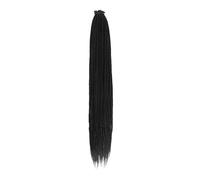 Extension for dreadlock sintetici, 20 ciocche, 0,6 cm di larghezza, con una sola estremità, intrecciate all'uncinetto, fatte a mano, for donne e uomini. Wear and Go(#1B,36inch)