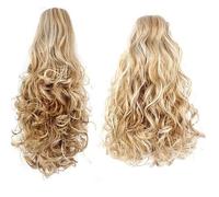Extension INVISIBILE Pinza mollettone Coda MOSSA capelli sintetici Kanekalon Col
