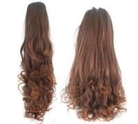 Extension INVISIBILE Pinza mollettone Coda MOSSA capelli sintetici Kanekalon Col