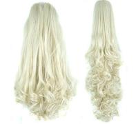 Extension INVISIBILE Pinza mollettone Coda MOSSA capelli sintetici Kanekalon Col