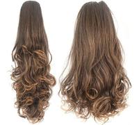 Extension INVISIBILE Pinza mollettone Coda MOSSA capelli sintetici Kanekalon Col