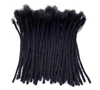 Extension Locs Capelli Umani - Extension Dreadlock Permanenti Fatte a Mano con Capelli Umani per Donne/Uomini Possono Essere Tinti, Decolorati o Ricci, Larghezza 0,6 cm, 8-18 pollici, 50 Ciocche(14 In