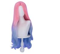Extension Parrucca rosa mix blu lunga ondulata con mèches for cosplay, costume da festa (rosa mix blu)