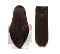 Extension per capelli 4 pezzi/set 24" pezzo di capelli lunghi lisci e spessi clip di capelli sintetici nelle estensioni dei capelli for le donne 180g estensioni dei capelli sintetici a testa piena con