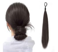 Extension per capelli a chignon da avvolgere in modo disordinato, in gomma, sintetiche, 50 cm, a coda di cavallo, pieghevole, per fai da te (ondulato ad acqua, marrone chiaro)