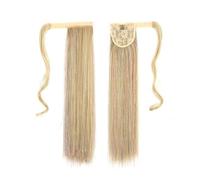 Extension per capelli a coda di cavallo, pezzo di capelli con clip avvolgente colorato in seta ad alta temperatura, liscio con colla magica per la clip nella coda di cavallo.,24/613#