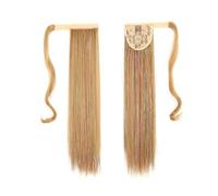 Extension per capelli a coda di cavallo, pezzo di capelli con clip avvolgente colorato in seta ad alta temperatura, liscio con colla magica per la clip nella coda di cavallo.,27#