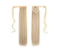 Extension per capelli a coda di cavallo, pezzo di capelli con clip avvolgente colorato in seta ad alta temperatura, liscio con colla magica per la clip nella coda di cavallo.,22/613#