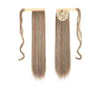 Extension per capelli a coda di cavallo, pezzo di capelli con clip avvolgente colorato in seta ad alta temperatura, liscio con colla magica per la clip nella coda di cavallo.,M12/613#