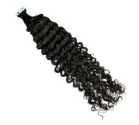 Extension per capelli adesive da 50g 20 pezzi, Nero onda d'acqua,Deep curly,30inch