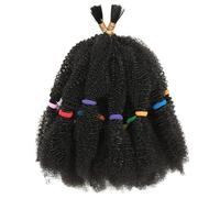 Extension per capelli afro crespi da 30,5 cm, colore nero naturale sintetico, pre-attorcigliate all'uncinetto, confezione da 3