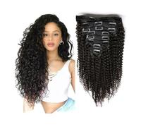 Extension per capelli alla moda Clip a onda profonda nelle estensioni dei capelli umani 8 pezzi 120g 12-26 pollici brasiliani a testa piena nell'estensione ricci for le donne Morbide(24inches)