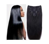 Extension per capelli alla moda Clip diritta lunga da 10-26 pollici nelle estensioni dei capelli di umani senza giunte 8 pezzi remy brasiliani a testa piena con 18 clip Morbide(14inches)