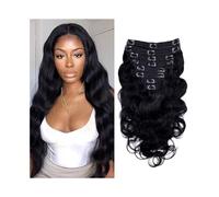 Extension per capelli alla moda Clip for onda del corpo nelle estensioni dei capelli Estensioni Colore nero naturale for brasiliani Remy a testa piena 8 pezzi con 18 clip 120 grammi Morbide(18inches)
