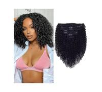 Extension per capelli alla moda Clip ricci afro crespi nelle estensioni dei capelli for umani 8 pezzi 120 g/set for brasiliani Remy for donne nere Morbide(24inches)