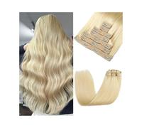 Extension per capelli alla moda Extension con clip, 100% capelli umani Remy, #613, 120 g, doppie trame lisce, naturali e morbide Morbide(18 inches)