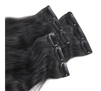 Extension per capelli castano scuro, ondulate lunghe 24"/60cm, 3 pezzi, clip in extension per capelli, veri capelli umani, naturali, soffici, ricci e ondulati, posticci r,20