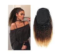 Extension per capelli Coda di cavallo, 10-20" Estensioni coda di cavallo con coulisse Coda di cavallo riccia crespa Parrucchino Ombre Coda di cavallo for capelli umani Clip in capelli afro ricci Remy
