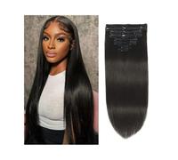 Extension per capelli con clip 16"-26" Clip nelle estensioni dei capelli umani 120g 8 pezzi con 18 clip Estensioni dei capelli lisci spessi e setosi con doppia trama nera naturale dei capelli Remy bra