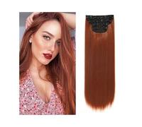 Extension per capelli con clip 4 pezzi/set 24" pezzo di capelli lunghi lisci e spessi clip di capelli sintetici nelle estensioni dei capelli for le donne 180g estensioni dei capelli sintetici a testa