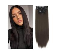 Extension per capelli con clip 4 pezzi/set 24" pezzo di capelli lunghi lisci e spessi clip di capelli sintetici nelle estensioni dei capelli for le donne 180g estensioni dei capelli sintetici a testa