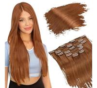 Extension per capelli con clip, capelli umani, capelli veri, colore con mèches, extension per capelli brasiliani a testa intera, 7 pezzi, 330, 18 pollici, 105 g, 90 g o 105 g