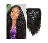 Extension per capelli con clip Clip a onda profonda nelle estensioni dei capelli umani for le donne 8 pezzi Clip ricci a doppia onda di trama nelle estensioni dei capelli Remy Capelli spessi fino alle