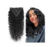 Extension per capelli con clip Clip a onde profonde nelle estensioni dei capelli umani for le donne 8 pezzi 20 clip 120g Clip for capelli ricci ondulati remy brasiliani nelle estensioni colore natural
